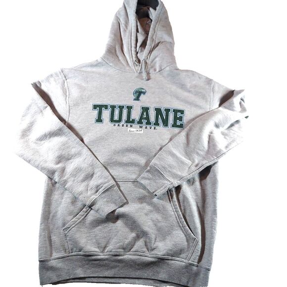 Tulane Green Wave Grey Hoodie Adult Medium - Picture 1 of 8